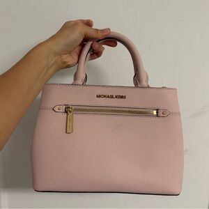 Michael Kors Hailee Large Saffiano Leather Satchel in Pink